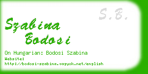 szabina bodosi business card